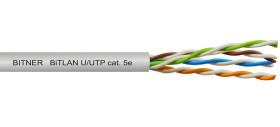 Kabel teleinformatyczny BiTLAN U/UTP kat.5e 4x2x0,5 TI0006 klasa Eca /100m/