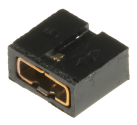 Mikroprzełącznik, Żeński, Prosty, Czarny, typ: Otwarta góra, 2-pinowe raster: 2mm, Złoto