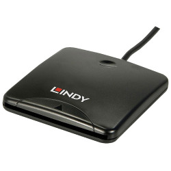LINDY 42768 Chip card reader black plastic USB connection compact design