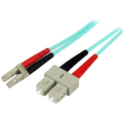 StarTech.com A50FBLCSC1 1m (3ft) LC/UPC to SC/UPC OM3 Multimode Fiber Optic Cab
