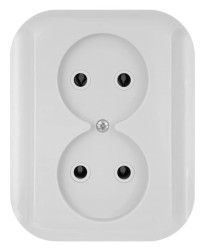 TOPAZ Gniazdo podwójne p/t 2x2p 16A, 250V białe 00060278