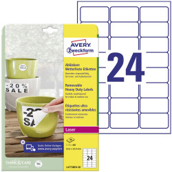 Avery-Zweckform L4773REV-20 Labels White Polyester Removable 480 pcs 63.5x33.9