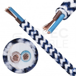 Przewód prądowy H03VV-F / OMY 300V 2x0,75 kabel w oplocie jodełka granatowa linka