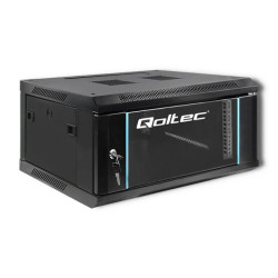 Qoltec Szafa RACK 19 4U 600 x 280 x 450 Hartowane drzwi Wisząca Stalowa obudowa Zamek Czarna