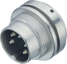 Panel plug, 2 pole, solder connection, screw locking, straight, 09 0103 00 02