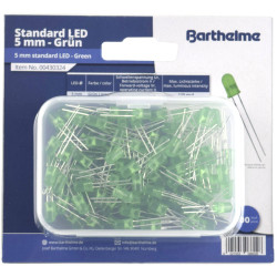 Barthelme 430324 LED set Green Circular 5 mm 120 mcd 35° 20 mA 2 V Wired LEDs