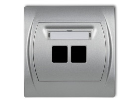 LOGO Gniazdo multimedialne podwójne bez modułu (standard Keystone) srebrny metalik 7LGM-2P KARLIK