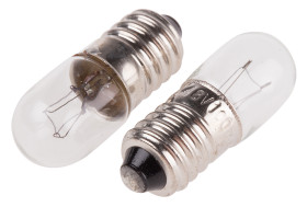 Oświetlenie wskaźnika 48 V E10 bezbarwna 38 lm RS PRO rozmiar T3 1/4