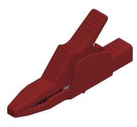 AK 2 B 2540 RT Krokodylek bezpieczny, gniazdo 4mm, rozwarcie 30mm, czerwony, Hirschmann, 972405101, AK2B2540RT