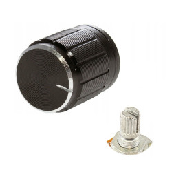 6mm Aluminum Potentiometer Knob 15x17mm, Black
