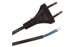 Przewód Z Płaską Wtyczką B/U H03vvh2-F 2X0,5 Czarny S-13-0,5-2-2 /2M/