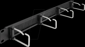 66920 19" 1RU cable management panel, 4 brackets, black