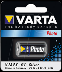 04028 101 401 VARTA battery, 6 volt, 165 mAh, 13.0x25.2mm