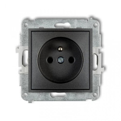 ICON Mechanizm gniazda pojedynczego z uziemieniem 2P+Z (przesłony torów prądowych) grafitowy 11IGP-1zp