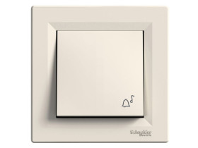 ASFORA Wyłącznik zwierny przycisk "dzwonek" kremowy z ramką EPH0800123 SCHNEIDER ELECTRIC