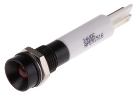 Lampka kontrolna do montażu panelowego 21.6 → 26.4V dc Pomarańczowy 8mm LED RS PRO