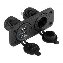 Ładowarka samochodowa 2xUSB gniazdo zapalniczki do montażu