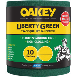 Oakey 66261116751 Liberty Green Sanding Roll 115mm x 10m Medium 80G