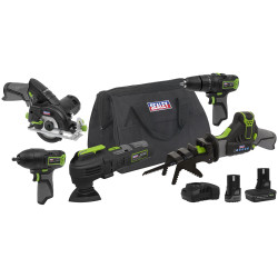 Sealey CP108VCOMBO8 5 x SV10.8 Series Cordless Combo Kit 10.8V - 2 Batteries
