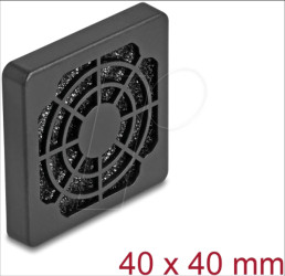67309 Fan Grill with Dust Filter, 40 x 40 mm, black