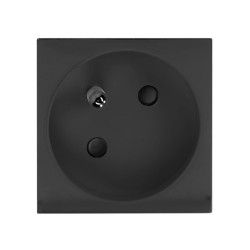 NOEN FR, gniazdo modułowe 45x45mm kątowe - 45 1x2P+Z, typ E french, 16A 250V, czarne,OR-GM-9010/B/FR45