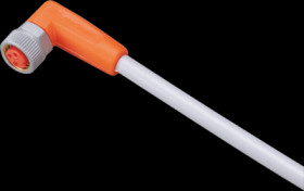 Sensor actuator cable, M8 cable socket, angled, A to open end, 3 pole, 5 m, PUR, gray, 3 A, EVW071