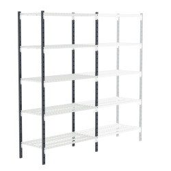 System półek, kolor Jasnoszary RAL 7035, materiał: Blacha stalowa, Manorga