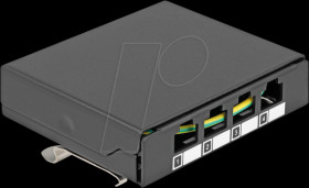 90627 Keystone module empty housing 4 port, black