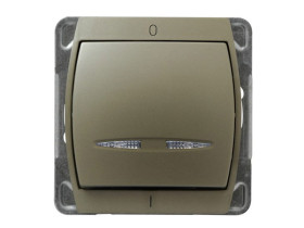 GAZELA Wyłącznik 2-biegunowy podświetlany satyna ŁP-11JS/m/16/16 OSPEL