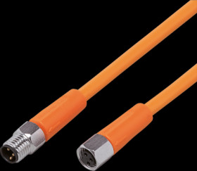 Sensor actuator cable, M8 cable plug, straight, A to M8 cable socket, straight, A, 3 pole/3 pole, 10 m, PVC, orange, 3 A, EVT147