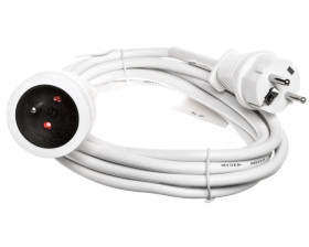 Kabel przedłużający (przedłużacz) 3m biały 1x230V H05VV-F3G1,5 1168434