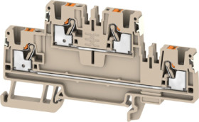 Multi level terminal block, push-in connection, 0.14-4.0 mm², 4 pole, 24 A, 8 kV, dark beige, 2675110000