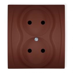 Gniazdo podwójne bez uziemienia 2x2P