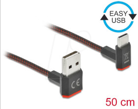 85275 USB 2.0 cable, EASY A connector to C connector, angled, 0.5 m.