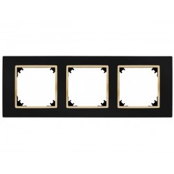 Vestra Ramka potrójna IP20 czarny/złoty 3873-47