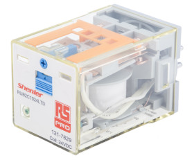 Przekaźnik mocy 24V dc DPDT RS PRO 300W, Wciskane Wciskane