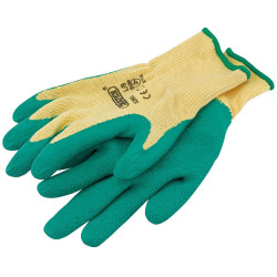 Draper 82603 Green Heavy Duty Latex Coated Work Gloves - Large