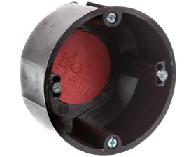 Puszka przeciwogniowa, do pustych ścian, osprzętowa fi 60mm, płytka E90 BS115 czarna 83119007