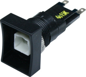 Light attachment, illuminable, waistband rectangular, front ring black, mounting Ø 16.2 mm, TH551008000