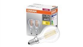 2Pak Żarówka Led E14 P45 4W 40W 470Lm 2700K Ciepła Filament Osram Base