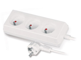 Przedłużacz 3-gniazda z/u 10A 3m /OMY 3x1/ biały PS-370