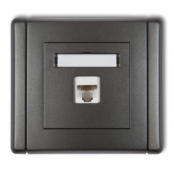 FLEXI Gniazdo komputerowe pojedyncze 1xRJ45, kat. 5e, 8-stykowe grafitowy 11FGK-1