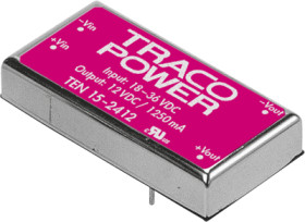 DC converter, 9-18 VDC, 15 W, 1 output, 3.3 VDC, 79 % efficiency, TEN 15-1210