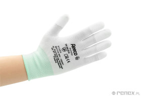 Rękawiczki ESD z warstwą antypoślizgową na palcach, białe, rozmiar XL (9)