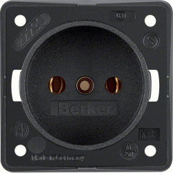 Integro Flow Gniazdo b/uz przesłonami styków czarny mat 9619405