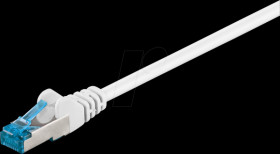 94158 Cat.6a S/FTP PiMF patch cable, CU, white, 0,25 m