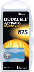 Bateria do aparatu słuchowego ZA 675 Duracell Activair 675 1.45 V 6 szt. 630 mAh cynkowo-powietrzne