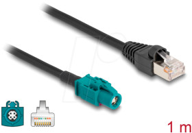 90697 HF cable, HSD Z socket to RJ45 plug