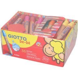 Giotto 461300 Bebe Large Pencils &amp; Sharpeners - Pack of 36