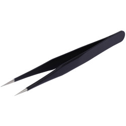 Quadrios 23EC151 ESD Tweezers Pointed Anti-Static High-Strength Steel